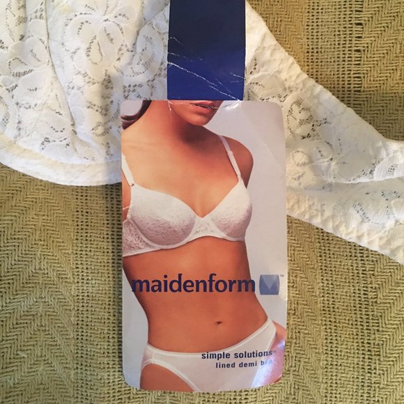 Maidenform White Lace Lightly Lined Demi Bra - New - Picture 4 of 7